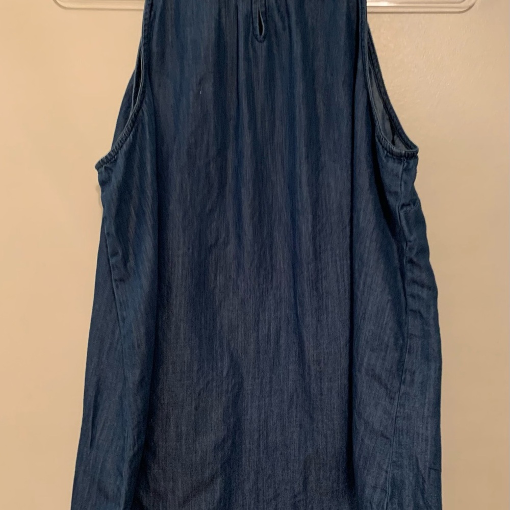 Embroidered Denim Sleeveless Top - Picture 7 of 7
